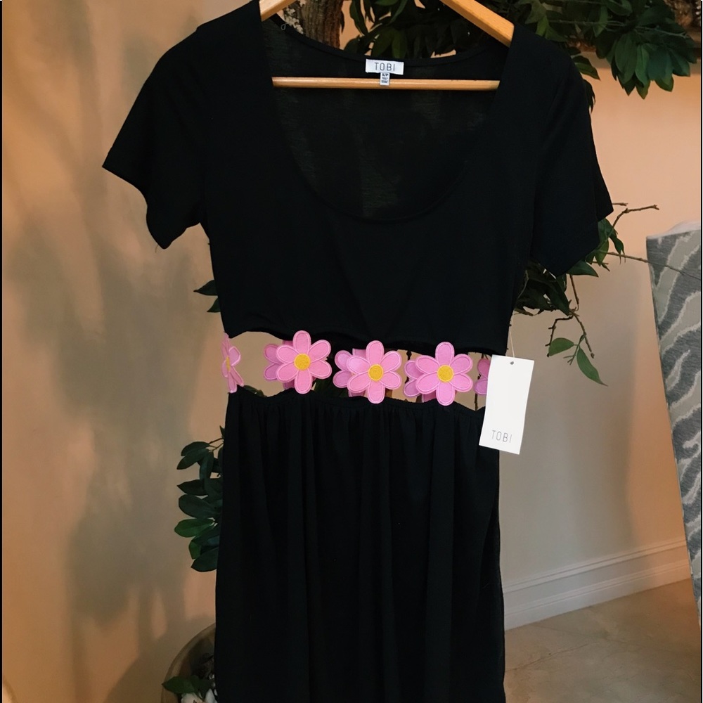 TOBI - mini black casual dress - size small - NWT